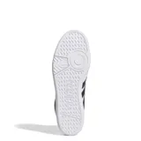 Championes Adidas Hoops 4.0 Mid de caña media, color blanco con detalles en negro en las tres tiras laterales y en el cuello.