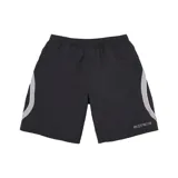 Short de baño Supreme de corte deportivo, color negro con paneles laterales curvos en gris y blanco. Cuenta con cintura elástica y logo de la marca bordado en la parte inferior.