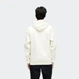 Canguro blanco hueso con capucha y cordones ajustables, bolsillo tipo canguro y logo de la marca Stance estampado en el pecho.