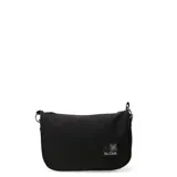 Cartera tipo bandolera de color negro, con diseño minimalista y cierre superior. Presenta un parche rectangular con el logo de la marca N+Club en la parte inferior derecha.
