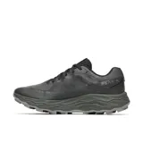Championes de trail running Merrell Agility Peak 6, color negro con detalles en gris. Presentan una parte superior de malla transpirable con refuerzos de TPU, entresuela de espuma FloatPro+ para mayor amortiguación y suela de goma Vibram MegaGrip para un agarre superior en terrenos difíciles.