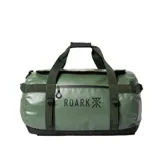 Bolso de viaje Roark Keg 80L Duffle color verde con detalles en negro. Se puede usar como mochila o como bolso de mano.