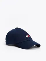 Gorra de béisbol azul marino de algodón con logo de Tommy Jeans bordado en el frente.