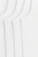 Pack de cinco pares de soquetes blancos de punto fino, confeccionados en mezcla de algodón y elastano con borde superior elástico.