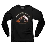 Remera de manga larga color negro, con estampa frontal que ilustra al icónico perro de His Master's Voice junto a un gramófono antiguo y texto alusivo.