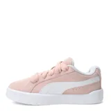 Championes urbanos Puma modelo Park Life Style Easy, color rosado con detalles en blanco. Presentan una capellada de gamuza sintética con cordones anchos y suela de goma blanca.