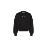 Buzo Palm Angels negro de cuello redondo, con mangas largas y puños y dobladillo acanalados. Presenta el logotipo de la marca estampado en color blanco en el pecho.