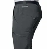 Pantalon cargo de hombre en color gris oscuro, diseñado para actividades al aire libre. Cuenta con múltiples bolsillos laterales, cierre frontal y cinturón ajustable integrado.