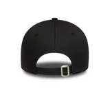 Gorra New Era 9FORTY de mujer color negro con logo de los LA Dodgers bordado en negro metalizado en el frente.