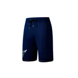 Short de básquet color azul marino, confeccionado en tejido de malla transpirable. Presenta cintura elástica con cordón de ajuste y el logo de los Chicago Bulls bordado en la parte inferior de la pierna derecha.