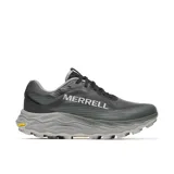 Sneaker de trail running Merrell Agility Peak 6 en color gris oscuro con suela gruesa gris y cordones negros. Cuenta con la inscripción "MERRELL" en el lateral y suela Vibram.