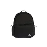 Mochila Adidas Performance Essentials color negro, con compartimento principal espacioso, bolsillo frontal con cierre y compartimento interno para laptop. Presenta correas ajustables, asa superior y el logo de la marca en la parte inferior frontal.
