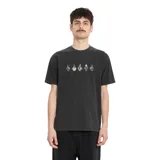 Remera de algodón orgánico color negro con calce holgado, cuello redondo y estampado serigrafiado de fases lunares en el pecho.