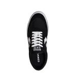 Championes urbanos Converse modelo Net Star OX, color negro con detalles en blanco, confeccionados en lona y gamuza, con logo de estrella y galón en los laterales y suela de goma blanca.