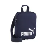 Bolso bandolera Puma Phase Portable color azul marino con logo de Puma estampado en blanco.