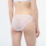 Braga blanca de microfibra con detalle de encaje en la cintura.
