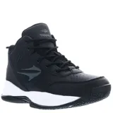 Championes de básquet Topper Candun CS, color negro con detalles en gris y suela blanca.