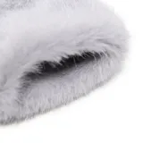 Guantes sin dedos de punto color gris, con detalle de piel sintética en el borde superior.