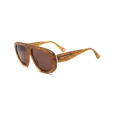 Lentes de sol Prune modelo N3 con armazón de acetato en tono carey marrón y cristales oscuros. Presentan un diseño envolvente de estilo moderno con el logo de la marca grabado en las patillas.