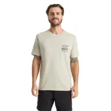 Remera Roark modelo Safecamp de color beige, con cuello redondo, manga corta y pequeño estampado en el pecho.