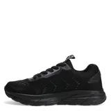 Championes deportivos de hombre en color gris, con cordones negros, detalles en amarillo neón y suela blanca con base negra.
