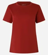 Remera básica de manga corta y cuello redondo, confeccionada en algodón de color celeste.