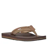 Ojotas Sanuk modelo Ziggy, color marrón, con entresuela de alta amortiguación y correas de cuero sintético con forro textil suave.