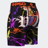 Calzoncillos bóxer estampados con el texto "The Valley" y rayos multicolores.