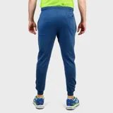 Pantalón de jogging azul marino de corte ajustado con cintura elástica y cordón ajustable.