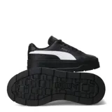 Championes Puma Karmen Classic de mujer, color negro con franja lateral blanca y suela plataforma.
