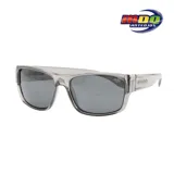 Lentes de sol MDQ modelo Koh Tao, con marco rectangular transparente grisáceo y lentes oscuros.