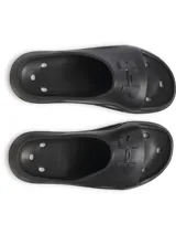 Chancletas Under Armour modelo UA M Locker V SL, color negro, moldeadas en EVA de una sola pieza con orificios de drenaje y amortiguación mejorada.