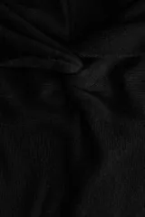 Vestido midi de punto fino, con diseño ajustado al cuerpo, escote tipo bote con hombros descubiertos y detalle de nudo frontal, de manga larga.