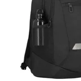 Mochila Samsonite modelo Acceleration Harlow, color negro, con compartimento principal con cierre, bolsillo frontal con cierre y detalle de placa metálica con logo de la marca.