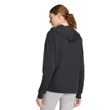 Canguro deportivo Adidas para mujer, modelo W Lin Ft Hd Vl, de color negro con capucha y el logotipo de la marca estampado en el pecho en color blanco.