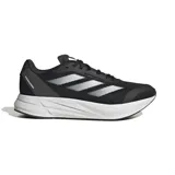 Championes de running Adidas Duramo Speed, color negro con detalles plateados y suela blanca.