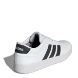 Championes Adidas Breaknet 3.0 de cuero sintético blanco con las tres tiras clásicas en negro.