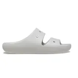 Sandalias tipo slide de la marca Crocs, con diseño de doble tira superior con perforaciones para personalización con Jibbitz. Fabricadas en material Croslite ligero y flexible, con plantilla ergonómica.