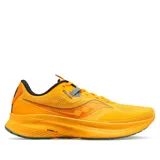 Championes Saucony Guide 15 color naranja con detalles en negro y gris.