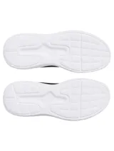 Championes de running Under Armour modelo Phade RN 3, color negro con entresuela blanca. Presentan parte superior de malla transpirable con logo de la marca en el lateral y suela de goma con amortiguación de EVA.