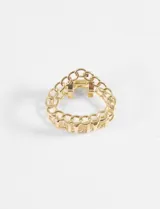 Broche para el pelo dorado con diseño de eslabones metálicos.