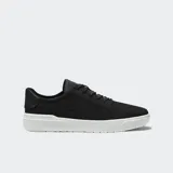 Championes Timberland Low Lace Up, color negro con suela blanca, diseño de caña baja y cordones.