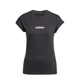 Remera Adidas de corte clásico y cuello redondo, color negro con el logo de la marca estampado en blanco en el centro del pecho.