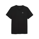 Remera Puma Elevated de manga corta y cuello redondo, color negro, con pequeño logo bordado en el pecho.