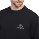 Remera de algodón color negro, de corte holgado, con cuello redondo y logo de la marca estampado en el pecho.