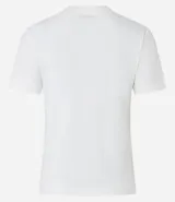 Remera básica Cortelle de ribana, color marrón, con mangas cortas y cuello redondo ajustado.