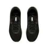 Championes Puma Softride Mayve 2, color negro con suela blanca y detalles plateados. Modelo de running con capellada de tejido knit transpirable y entresuela alta acolchada.