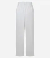 Pantalón de corte recto confeccionado en lino, con cintura elástica, trabillas para cinturón y bolsillos laterales. Incluye forro interno.