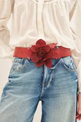Cinturón de Cuero con Flor