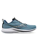 Championes de running Saucony Kinvara 13, color celeste con detalles en negro y blanco.